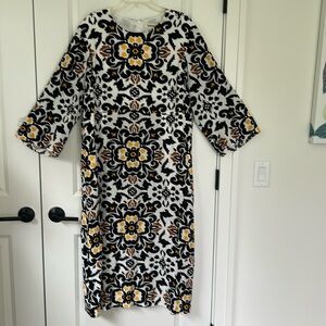Boden | Dresses | Boden Marie Jersey Dress Black Blossom Pome 34 Sleeve  Fall Flowers Size 8 Us | Poshmark